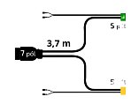 Kabel 3,7m 7pól - přední osvětlení