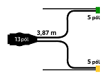 Kabeláž 3,87/13-pól. zástrčka, s předními vývody QS150, baj5