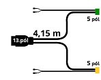 Kabeláž 4,15m/13-pól. zástrčka, s předními vývody , baj5