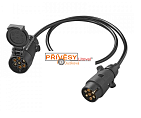 Prodlužovací 7-pol kabel - závěsná zásuvka+vidlice 5m 12V
