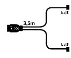 Kabeláž  3,5m/7-pól. zástrčka, bez předních vývodů, baj5