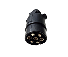 Zástrčka - vidlice 7 pól 12V na konektory plast. pro jeden kabel