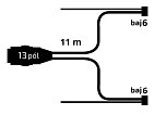 Kabeláž Jokon 11m/13-pól. zástrčka, s předními vývody QS150, baj6