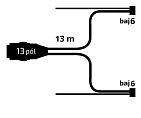 Kabeláž  13m/13-pól. zástrčka, s předními vývody QS150, baj6