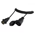 Prodlužovací kabel o délce 3 m spirálový, 1x zástrčka 7pól, 1x zásuvka kabelová 13 pól 12V