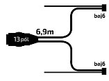 Kabeláž 6,9 m/13-pól. zástrčka, s předními vývody QS150, baj6, Jokon
